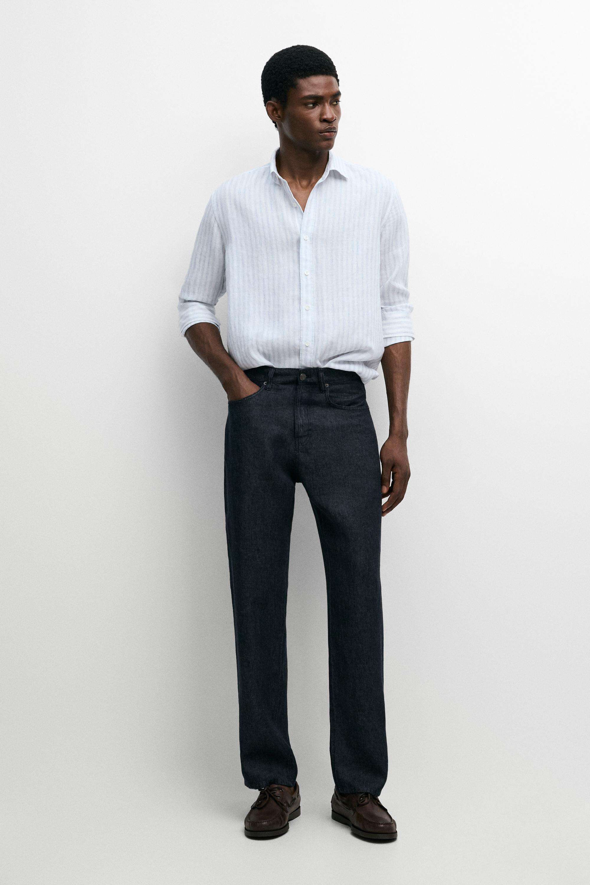 Chemise rayée en pur lin extra-fin